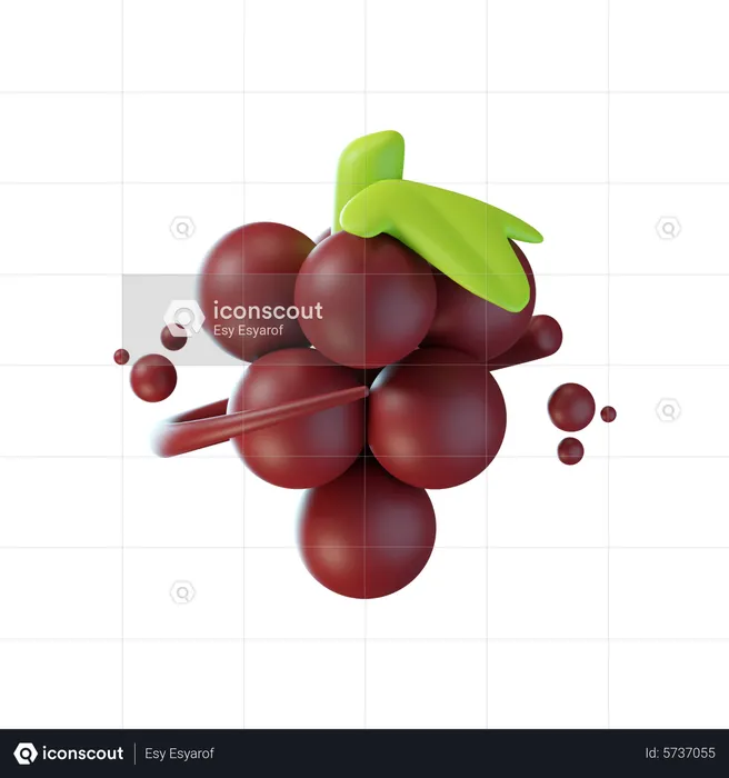 Grape  3D Icon