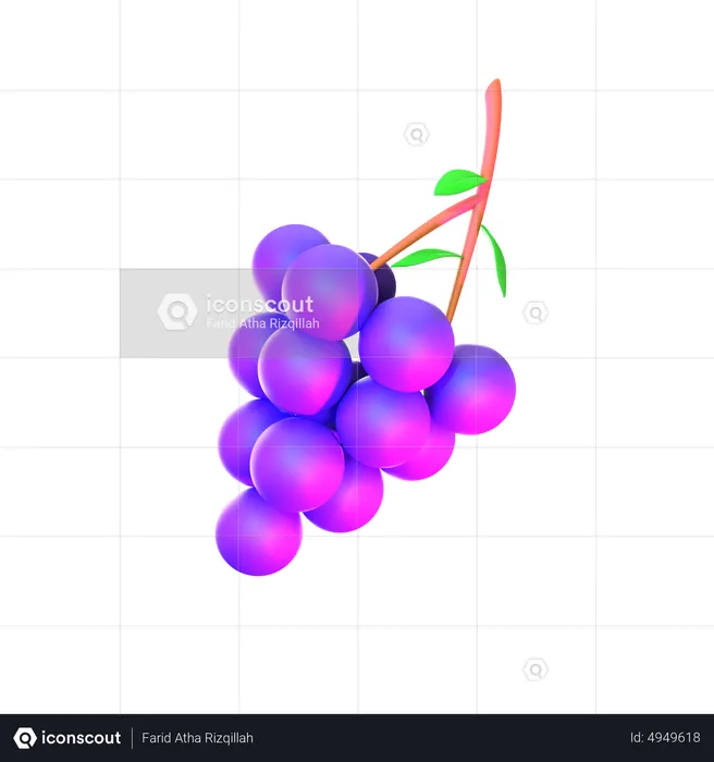 Grape  3D Icon