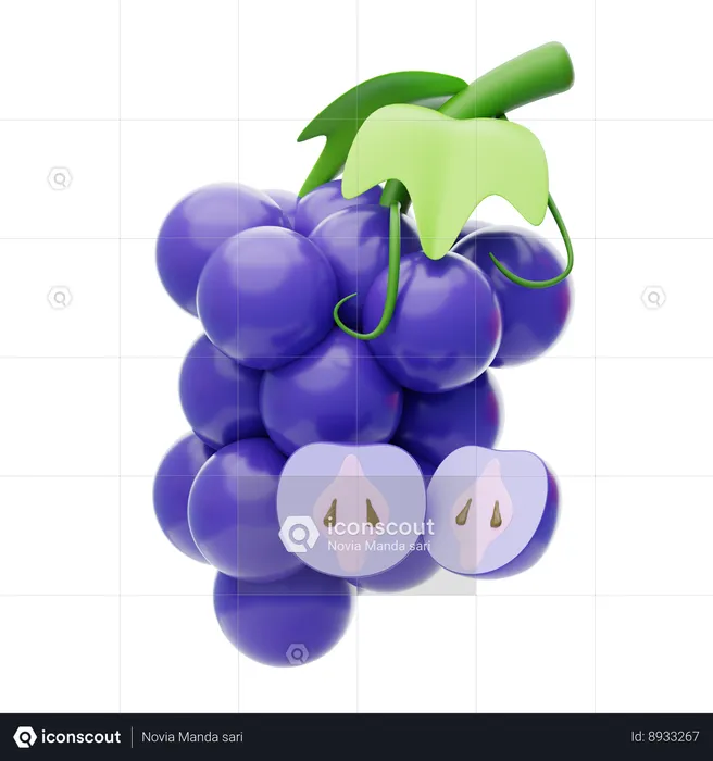 Grape  3D Icon