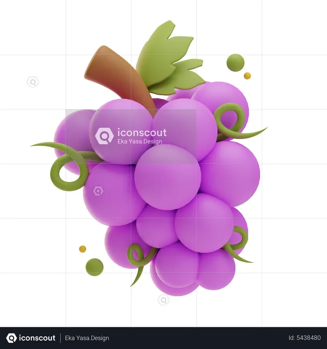 Grape Bunch 3D Icon download in PNG, OBJ or Blend format