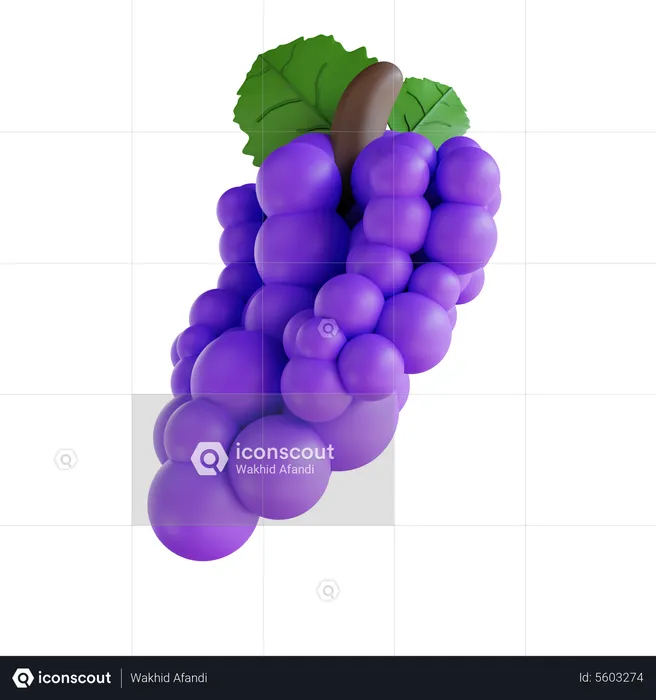 Grapes Bunch  3D Icon