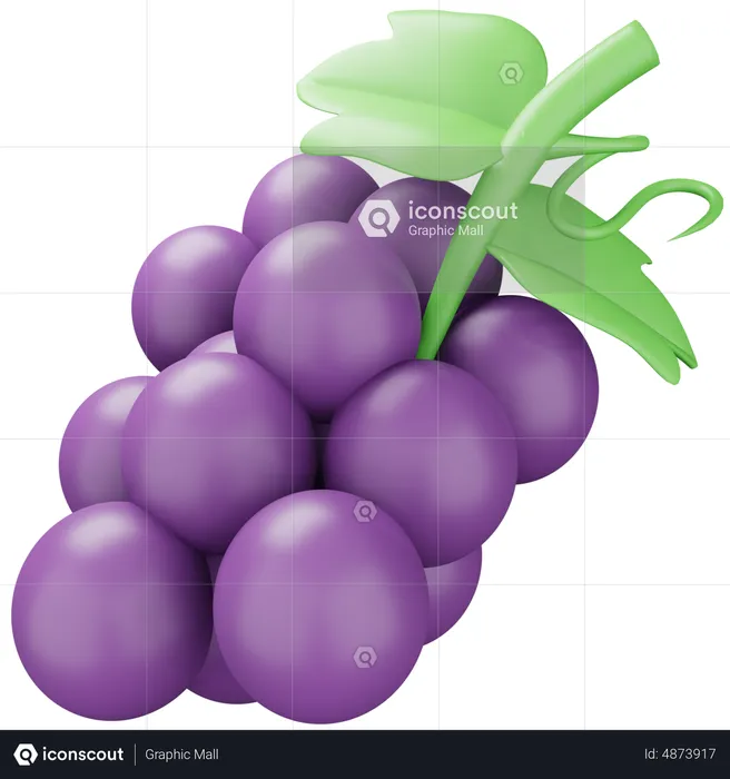 Grapes Purple  3D Icon