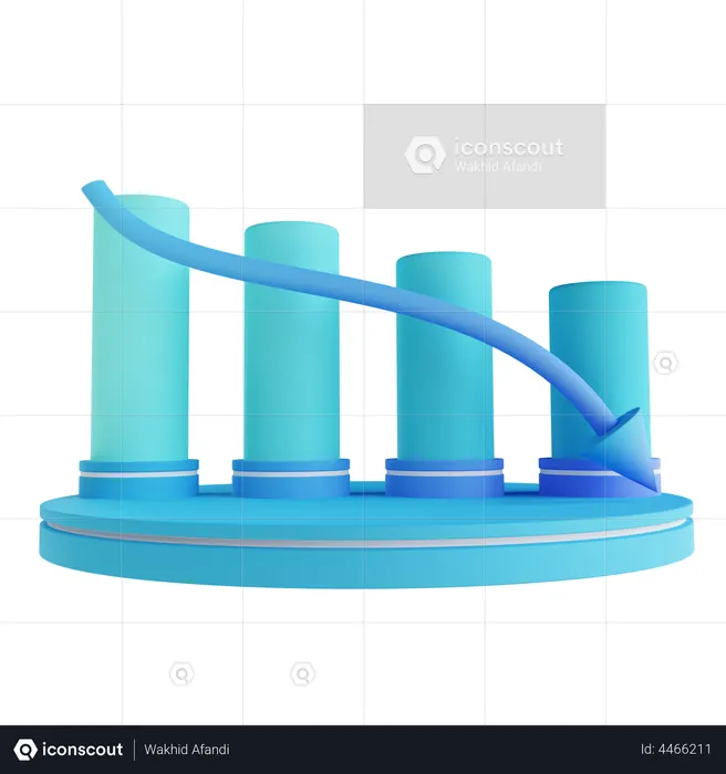 Graph Down  3D Illustration
