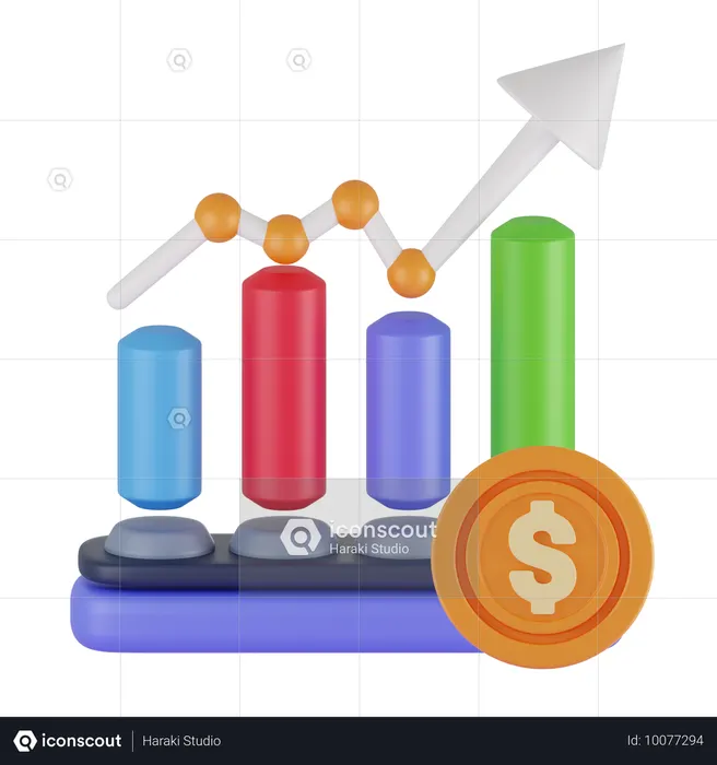 Graph Investing  3D Icon