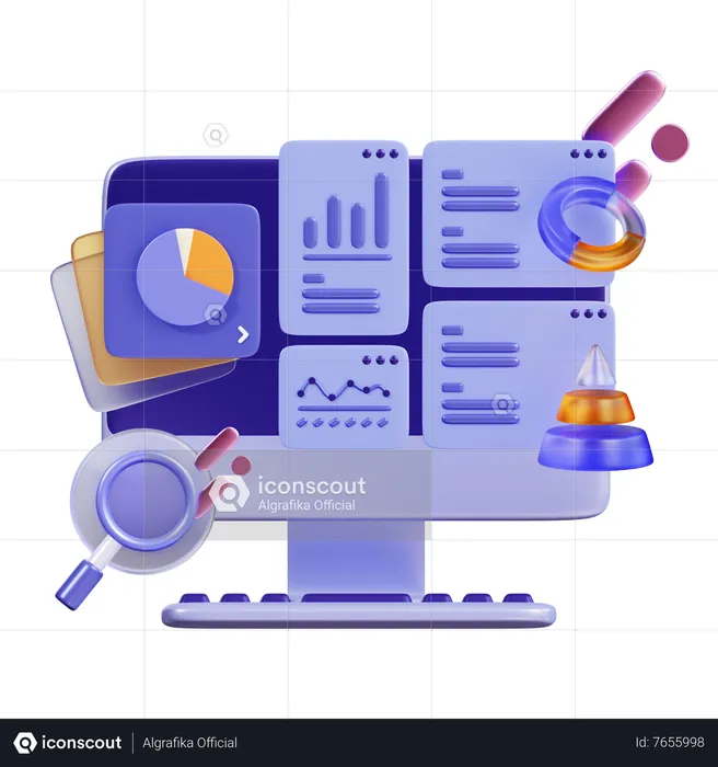 Graphic Chart Analysis  3D Illustration