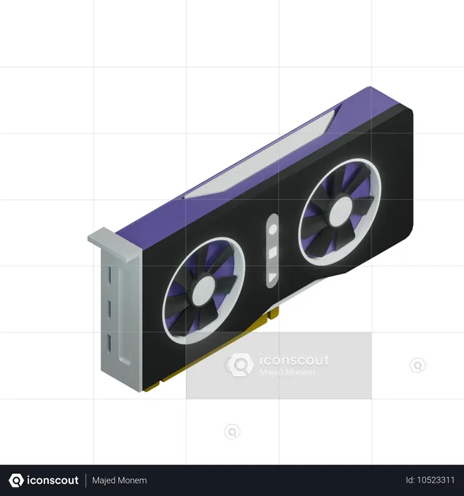 Graphics Card Fans Standing Up  3D Icon