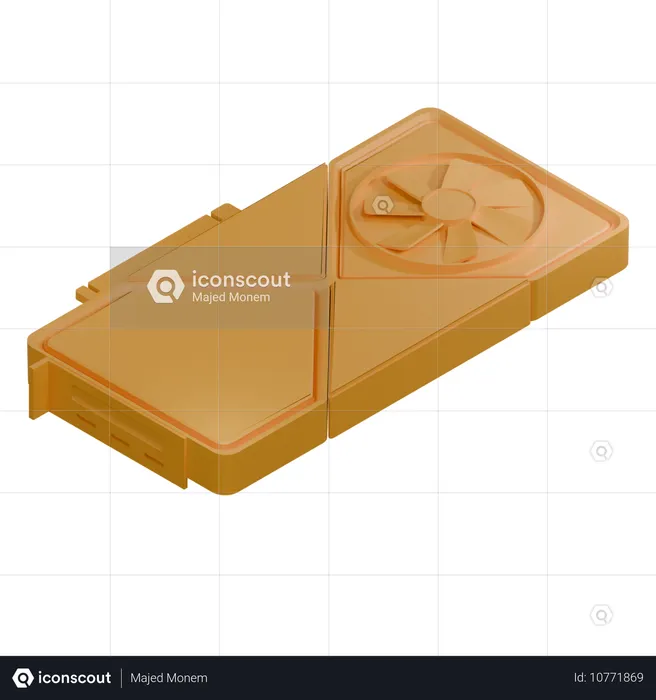 그래픽 카드 싱글 팬  3D Icon