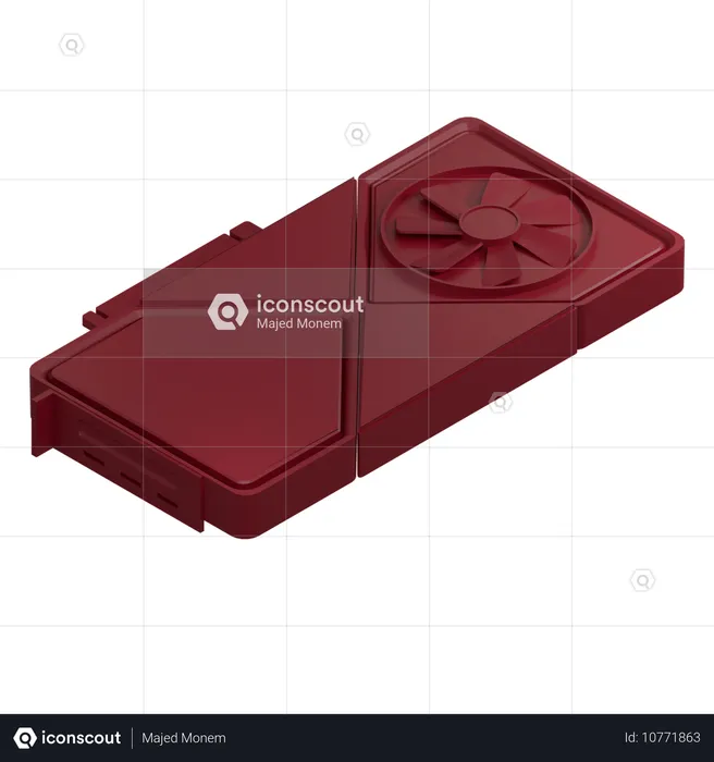 Graphics Card Single Fan  3D Icon