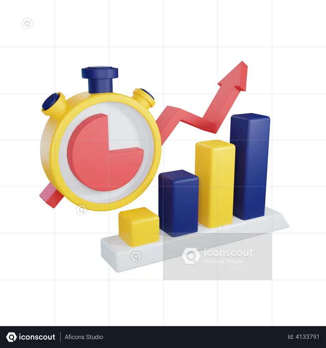 Graphique de croissance  3D Illustration