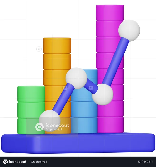 Diagramme à bandes  3D Icon