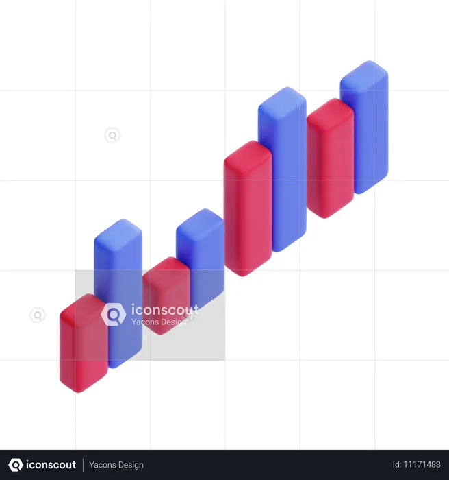 Graphique à barres groupées  3D Icon