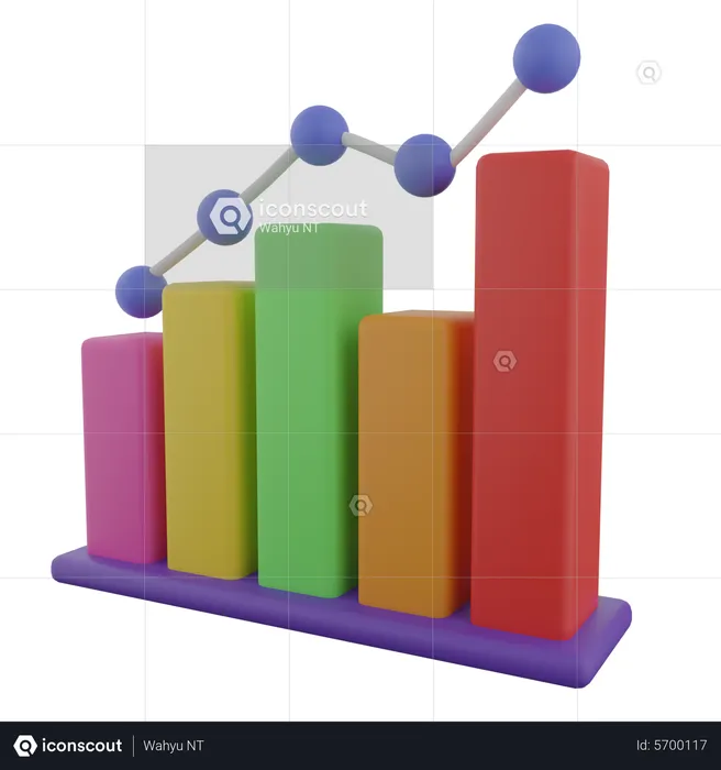 Croissance des échanges de graphiques à barres  3D Icon