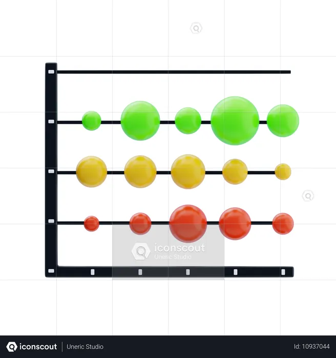 Graphique à bulles  3D Icon