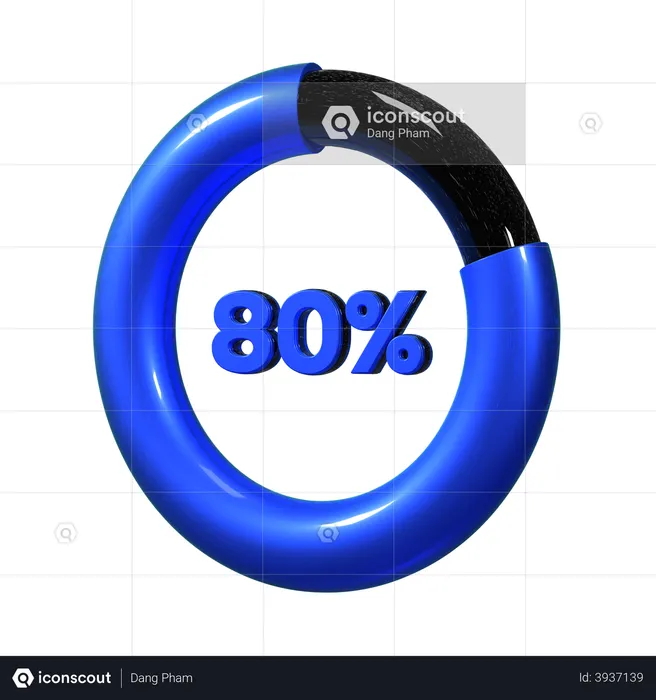 Diagramme circulaire à 80 pour cent  3D Illustration