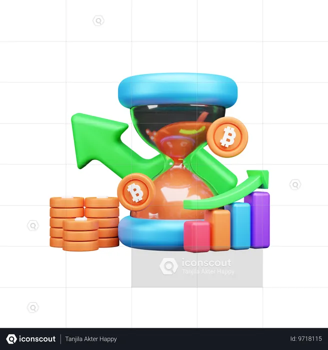 Graphique Bitcoin  3D Icon