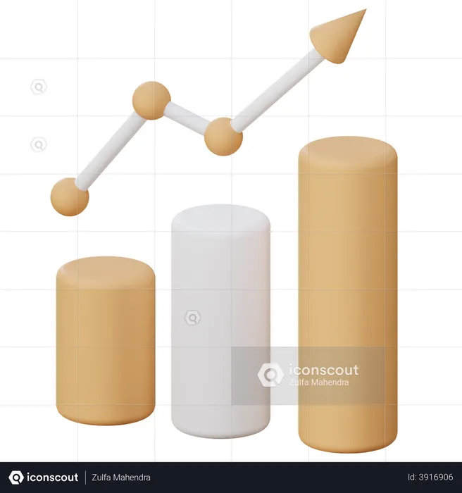 Graphique de croissance  3D Illustration