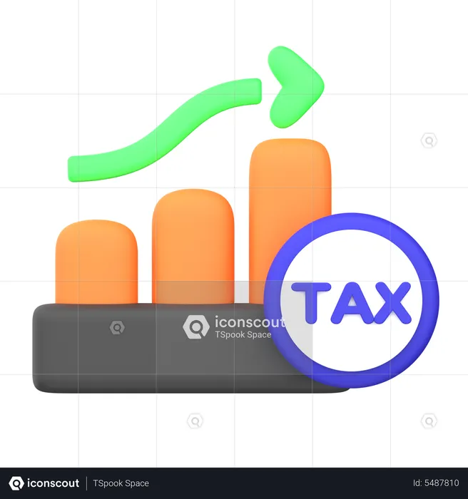 Courbe de croissance des impôts  3D Icon