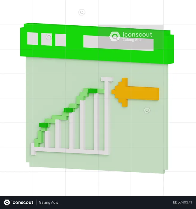 Courbe de croissance en ligne  3D Icon