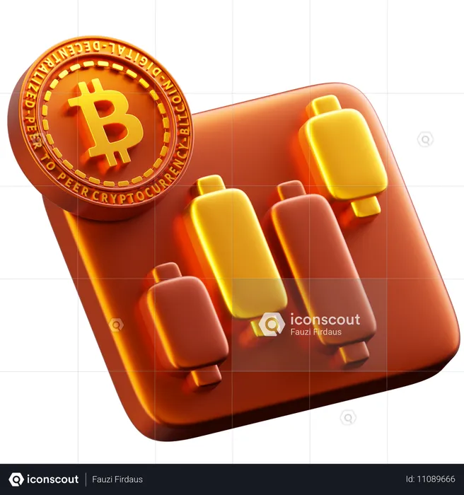 Graphique de crypto-monnaie  3D Icon