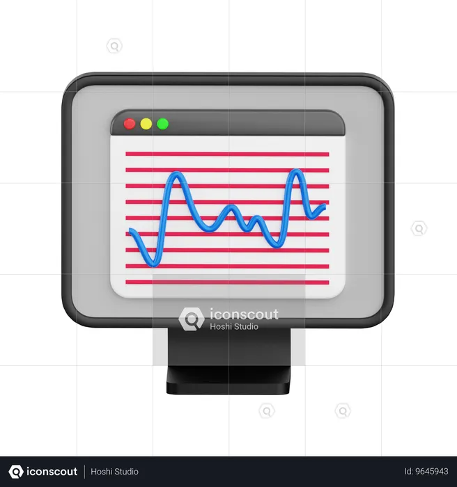 Graphique des échanges sur le marché  3D Icon