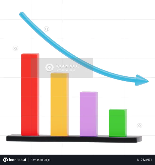 Graphique décroissant  3D Icon