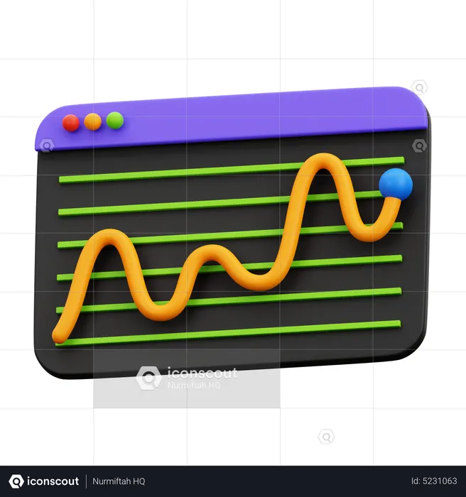 Graphique des échanges sur le marché  3D Icon