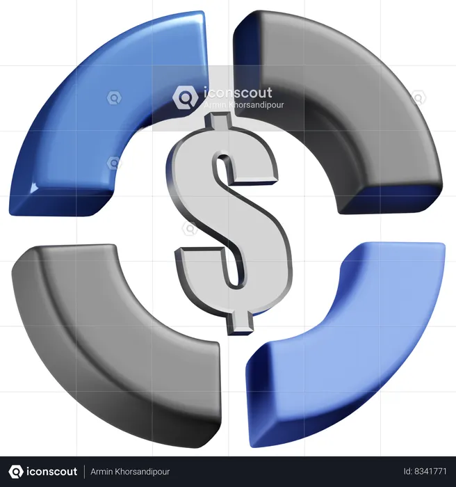 Graphique du dollar  3D Icon