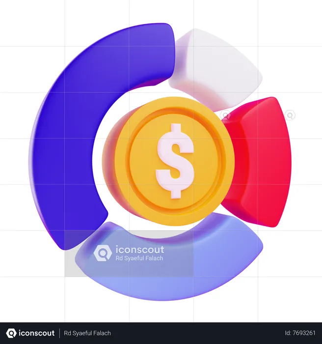 Graphique du dollar  3D Icon