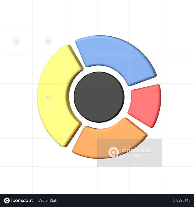 Graphique en beignet  3D Icon