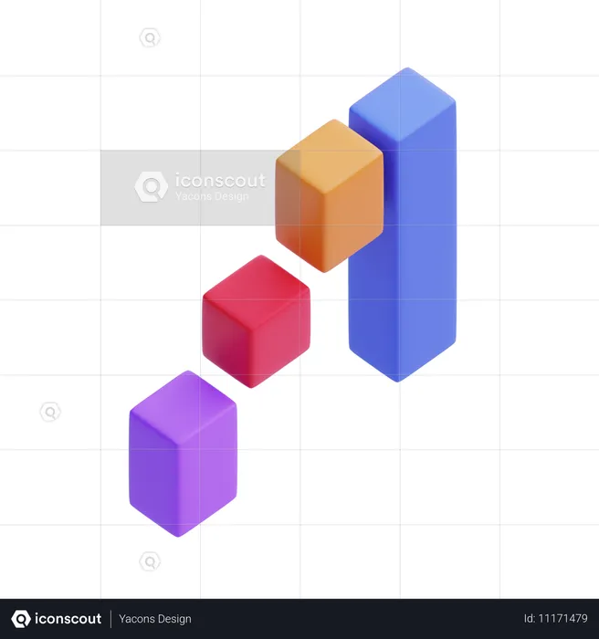 Diagramme en cascade  3D Icon