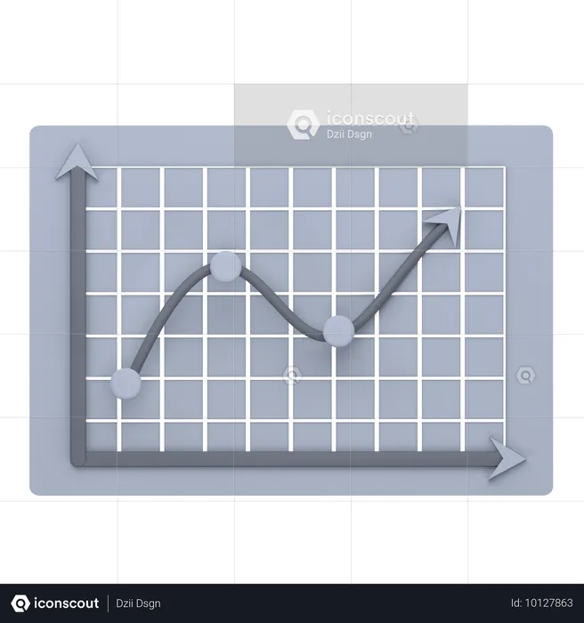 Graphique linéaire  3D Icon