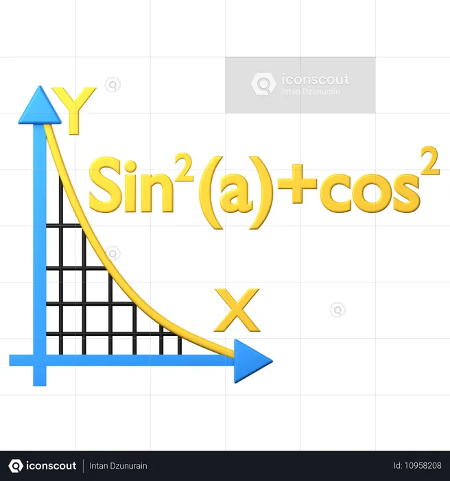 Graphique trigonométrique  3D Icon