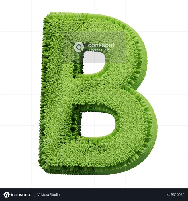 Grass Shape B Logo 3D Icon