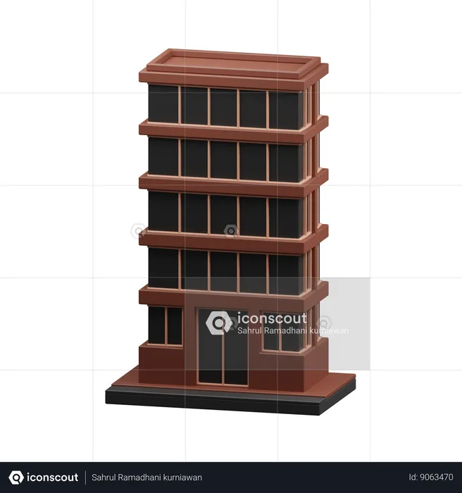 Bâtiment gratte-ciel  3D Icon