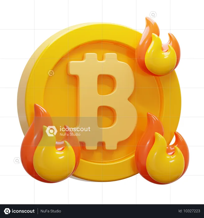 Bitcoin brûlant  3D Icon