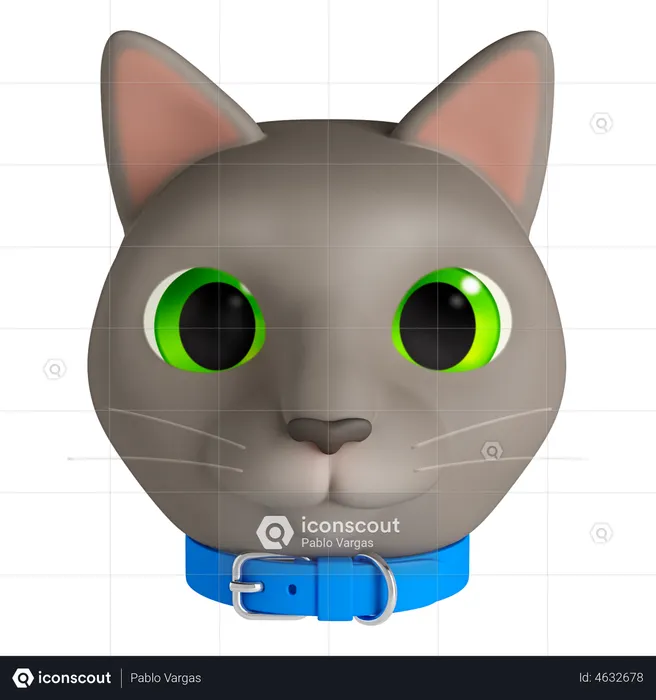 Gray Cat  3D Illustration