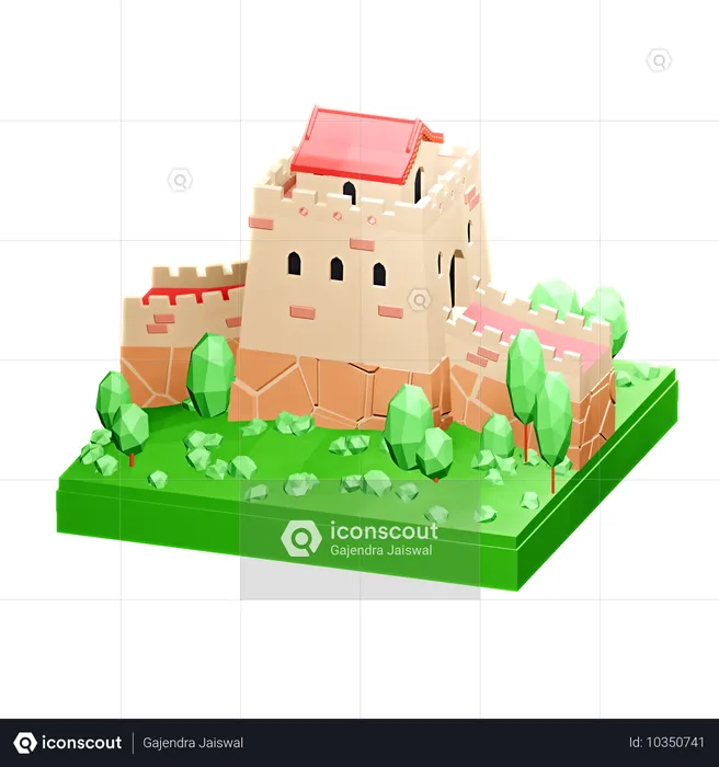 Great Wall Of China  3D Icon