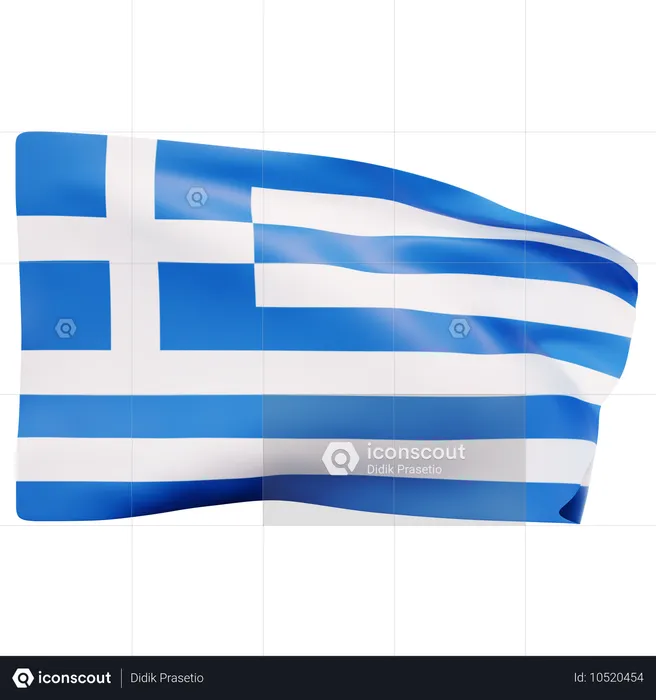 Bandeira da grécia Flag 3D Icon