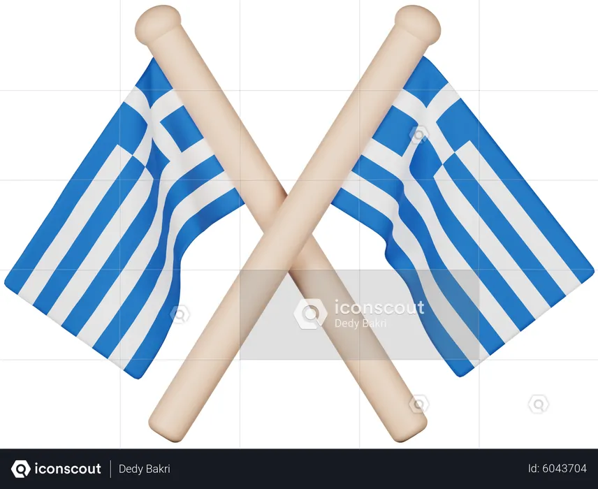 Greece Flag Flag 3D Icon