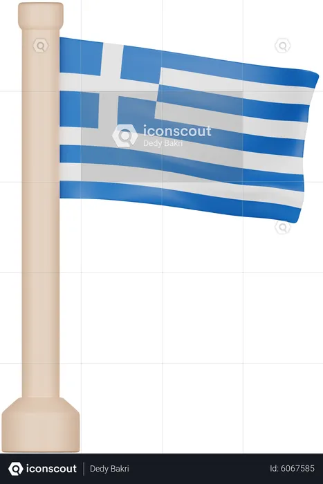 Greece Flag Flag 3D Icon