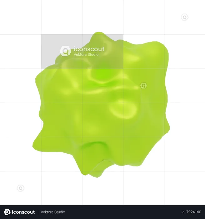 Green Abstract Shape  3D Icon