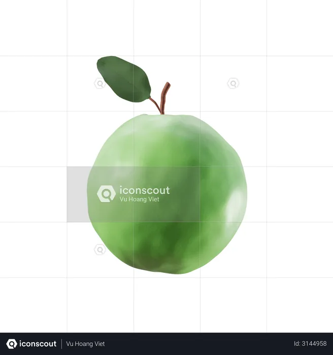 Green Apple  3D Illustration