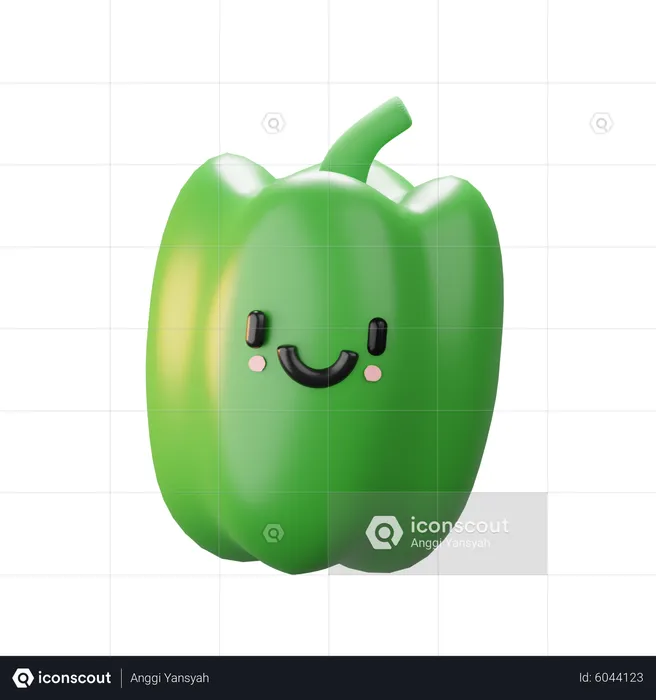 Green bell papper  3D Icon