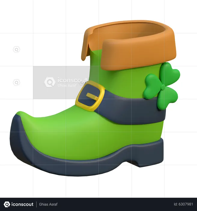 Green Boots  3D Icon
