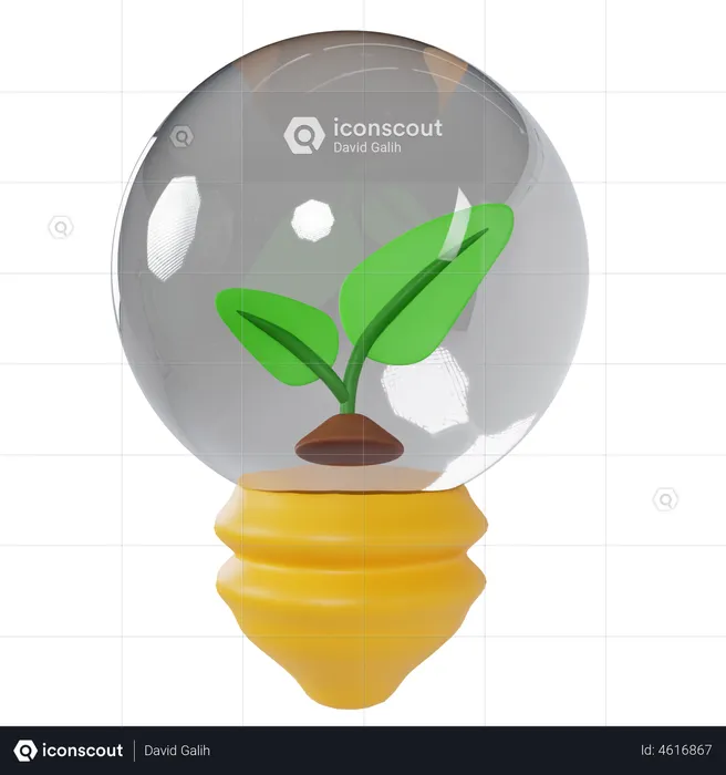 Green Bulb  3D Illustration