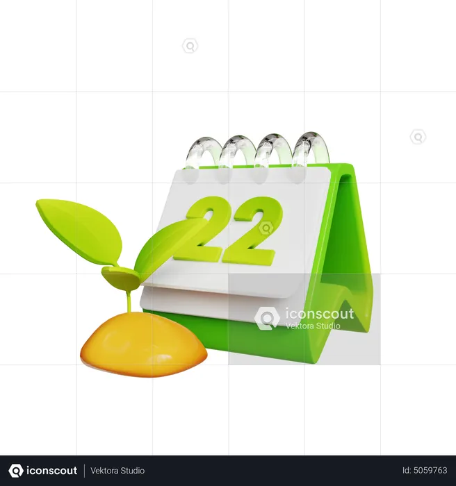 Green Calendar  3D Icon