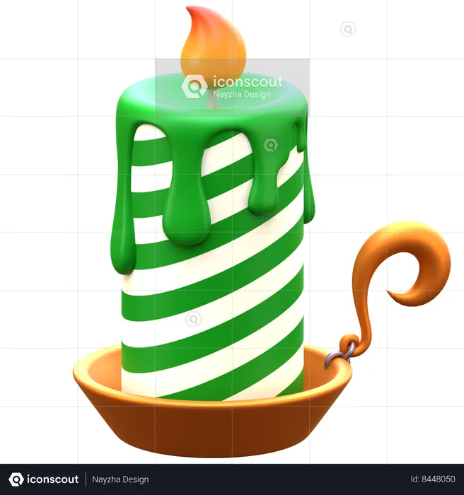 Green candle  3D Icon