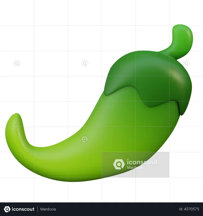 Green Chili  3D Illustration