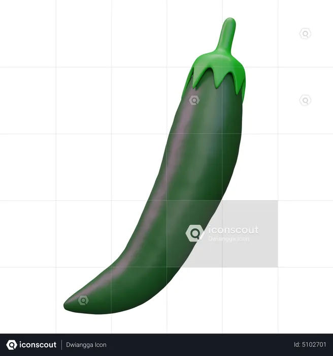 Green Chillies  3D Icon