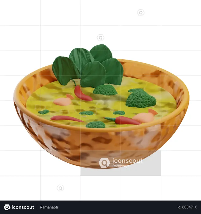 Green Curry  3D Icon